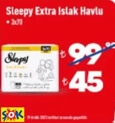 SLEEPY EXTRA ISLAK HAVLU • 3X70